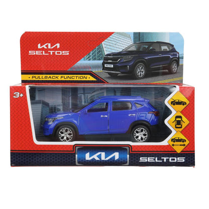 Машина металл KIA seltos длина 12 см, двери.,инерция, темно-синий, кор. Технопарк в кор.2*36шт