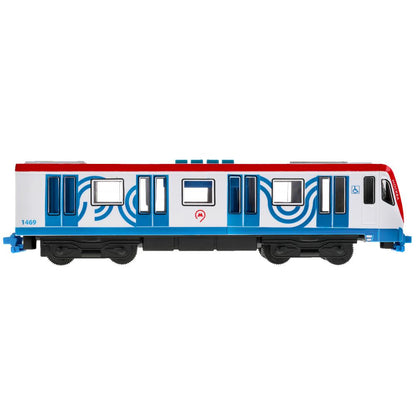 Технопарк. Вагон метро метрополитен 30см, пластик свет-звук двери, син, арт.SUBWAYMSC-30PLMETRO-WHBU