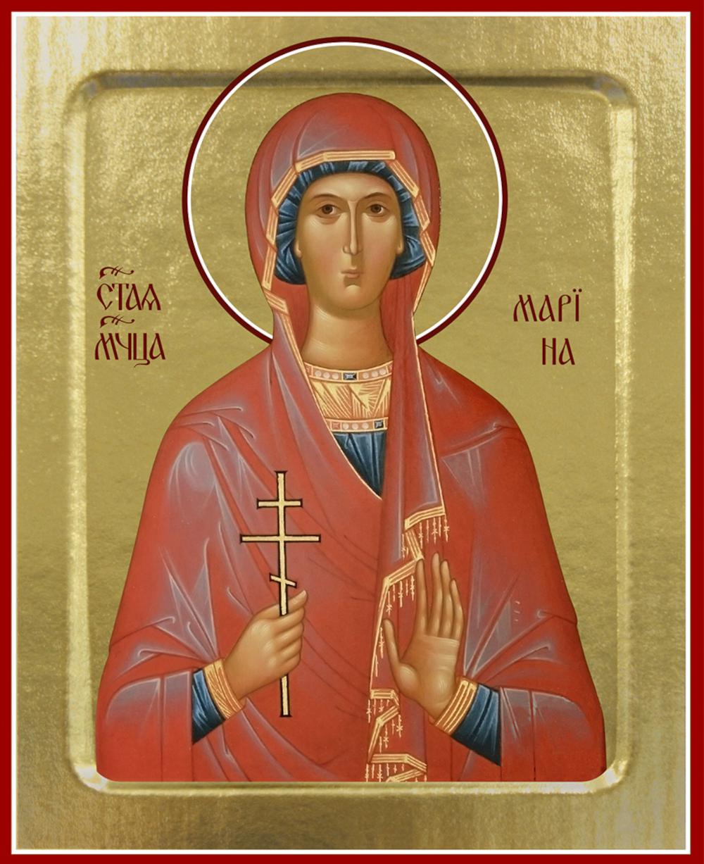 Икона Марины, мученицы (на дереве): 125 х 160