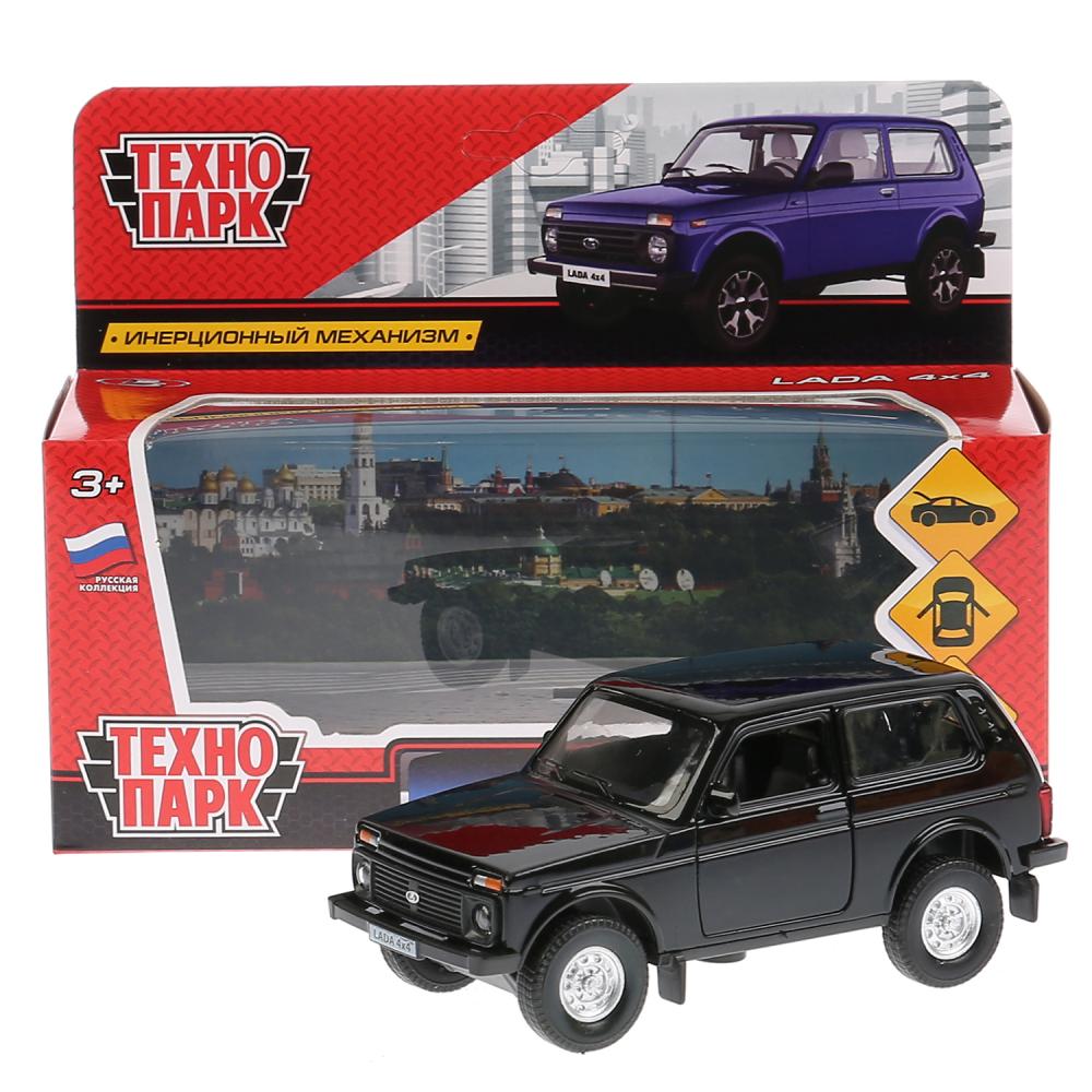 ТМ Технопарк. Machine métallique "LADA 4x4" 12 cm, ouverte. двери, инерц., ЧЕРНЫЙ. dans le cor. dans le cor.2*36шт