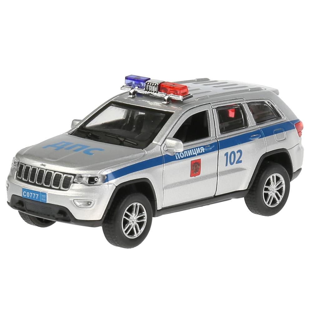 Машина металл свет-звук JEEP GRAND CHEROKEE ПОЛИЦИЯ 12 см, дв, баг, ин, кор. Технопарк в кор.2*36шт