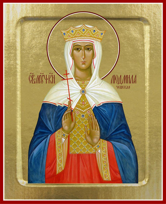 Икона Людмилы Чешской, мученицы (на дереве): 125 х 160