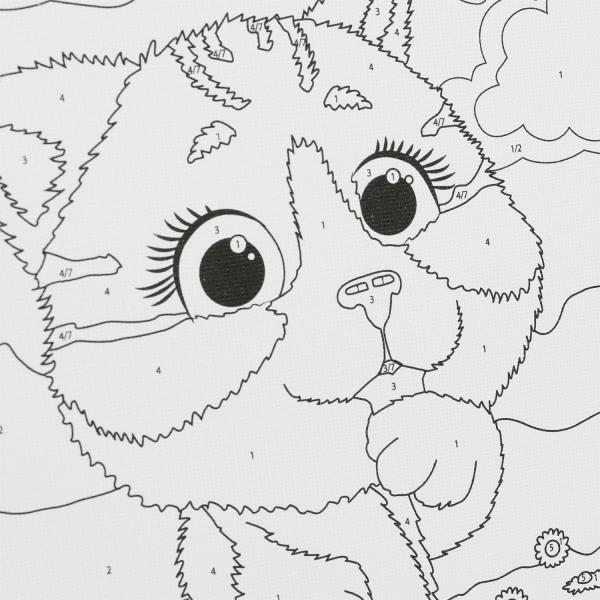 Набор д/дет тв-ва холст на карте. для росп. по ном. с дек. (17х23см) котик МУЛЬТИ АРТ в кор.50шт