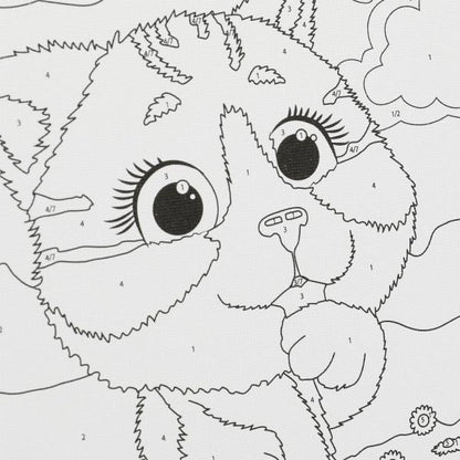 Набор д/дет тв-ва холст на карте. для росп. по ном. с дек. (17х23см) котик МУЛЬТИ АРТ в кор.50шт