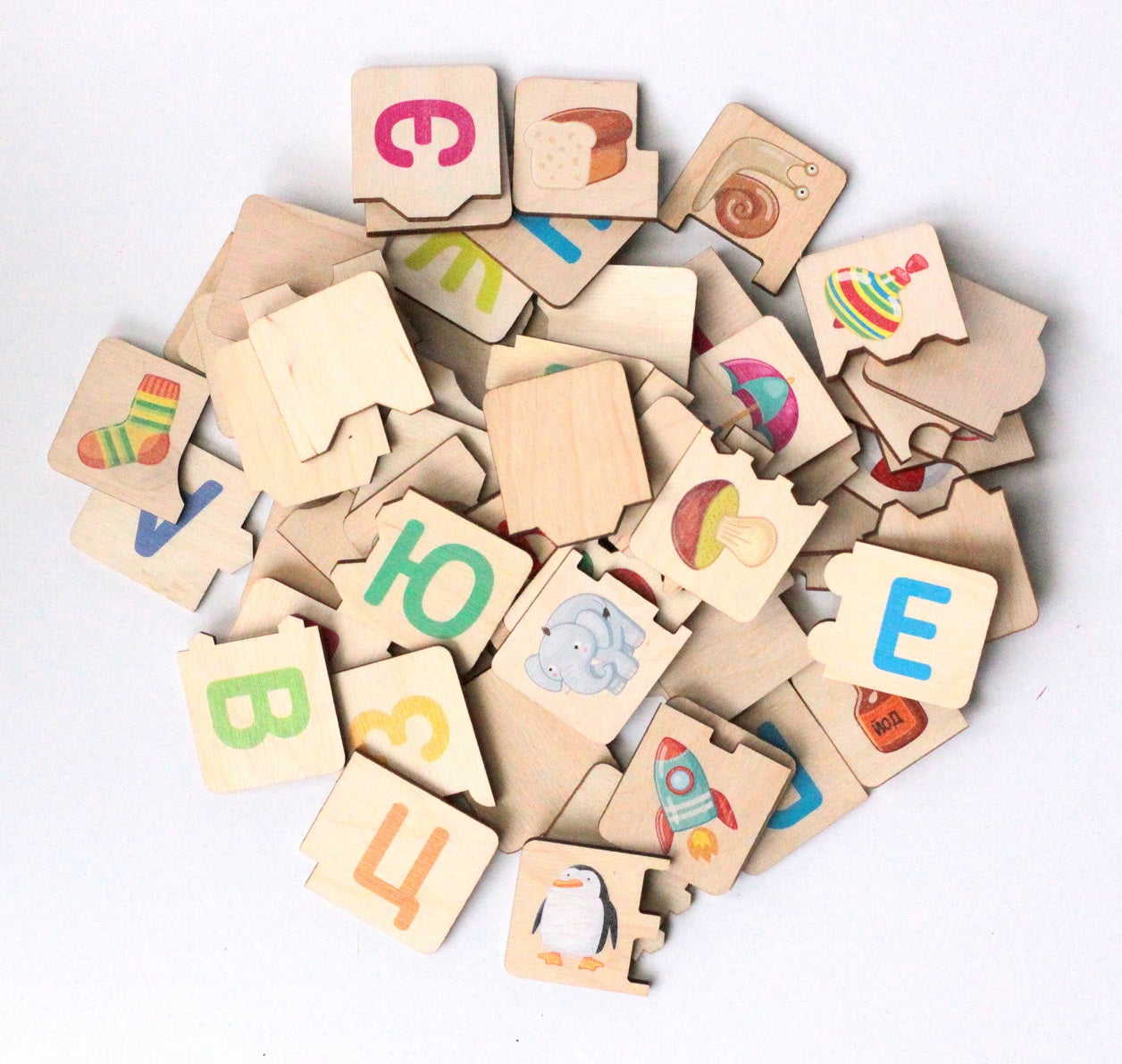 ПАЗЛ ДЕРЕВЯННЫЙ "АЗБУКА-ПАРОВОЗИК" dans le cor.14шт