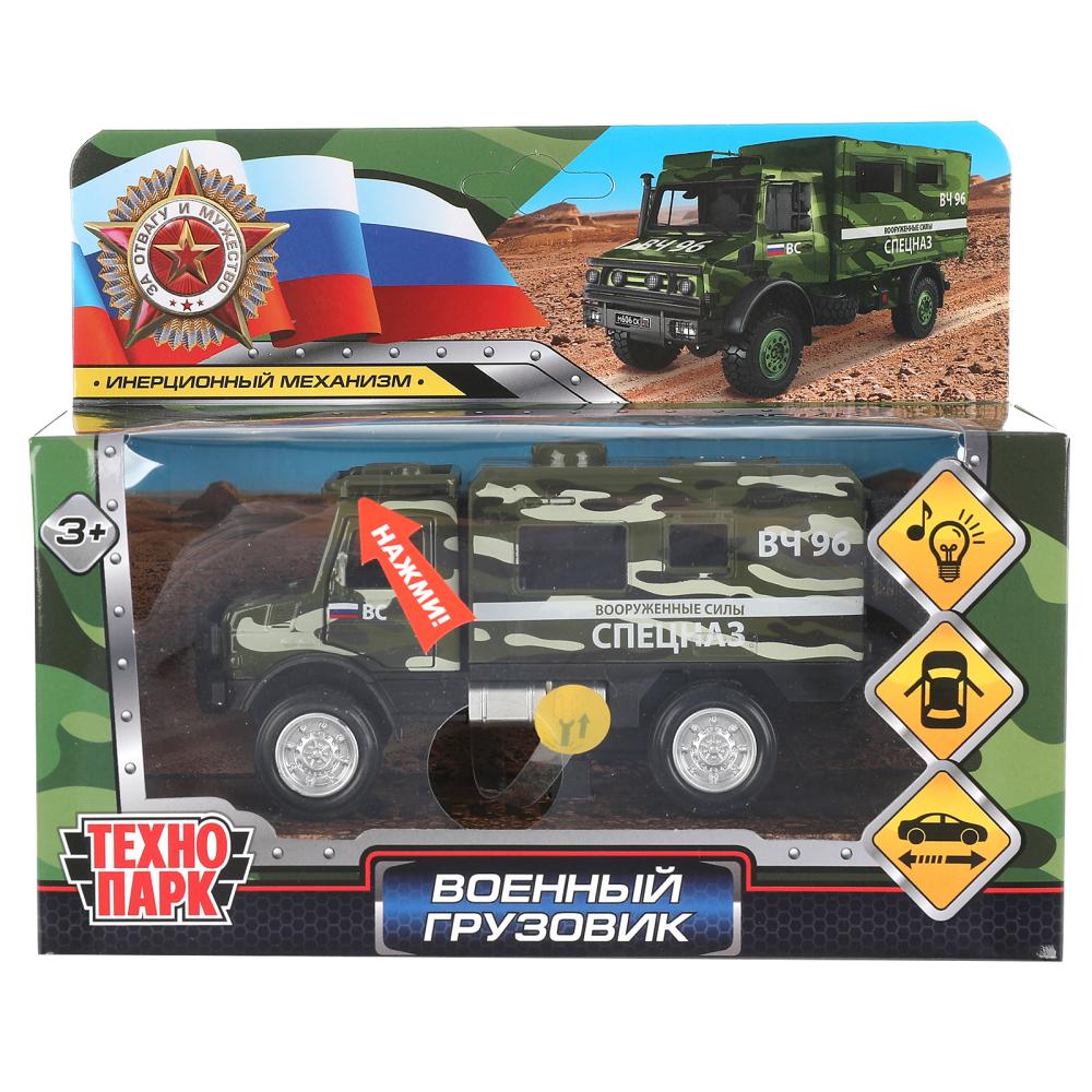 FY6066A-14SLMIL-GN306656 Машина металл свет-звук ГРУЗОВИК ВОЕННЫЙ КАМУФЛЯЖ 14 см, двери, зелен, кор.