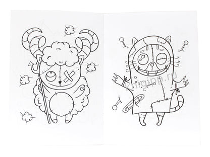 РАСКРАСКА - СТРАШИЛКА. СТРАШНЫЕ НЯШКИ