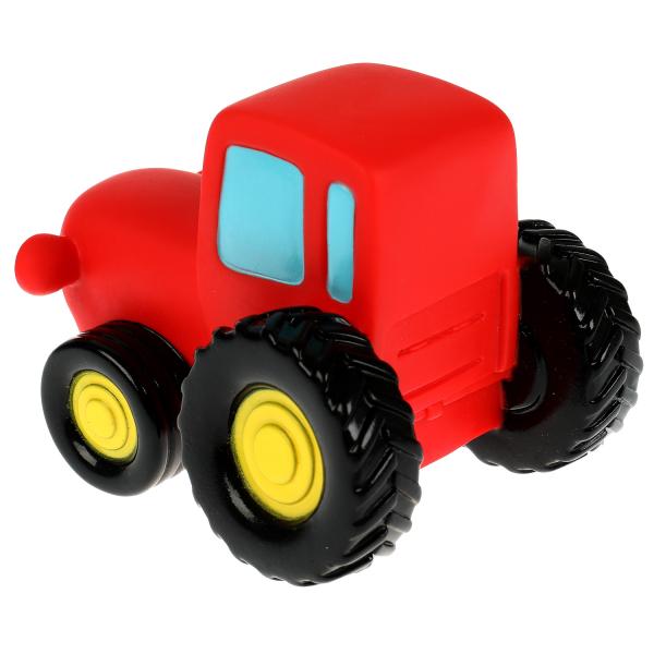 Игрушка пластизоль для ванны СИНИЙ ТРАКТОР 10 см, 1шт, сетка красный ИГРАЕМ ВМЕСТЕ в кор.50шт
