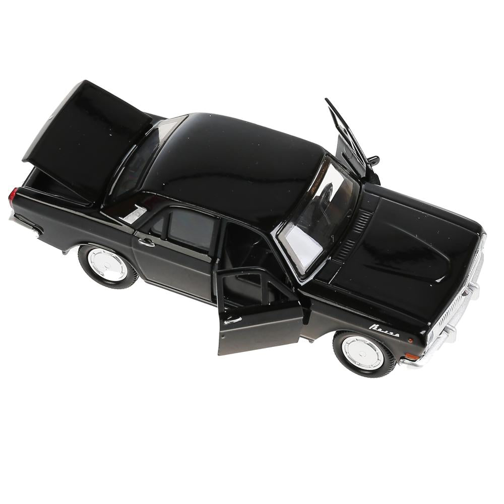 2401-12-BK 299335 Машина металл ГАЗ-2401 ВОЛГА длина 12 см, двери, багаж, инерц, черный, кор. Техноп