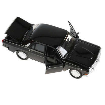 2401-12-BK 299335 Машина металл ГАЗ-2401 ВОЛГА длина 12 см, двери, багаж, инерц, черный, кор. Техноп