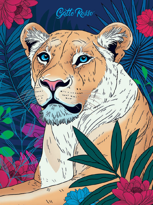 Gatto Rosso. Блокнот в клетку "ДИКИЕ КОШКИ" ЛЬВИЦА