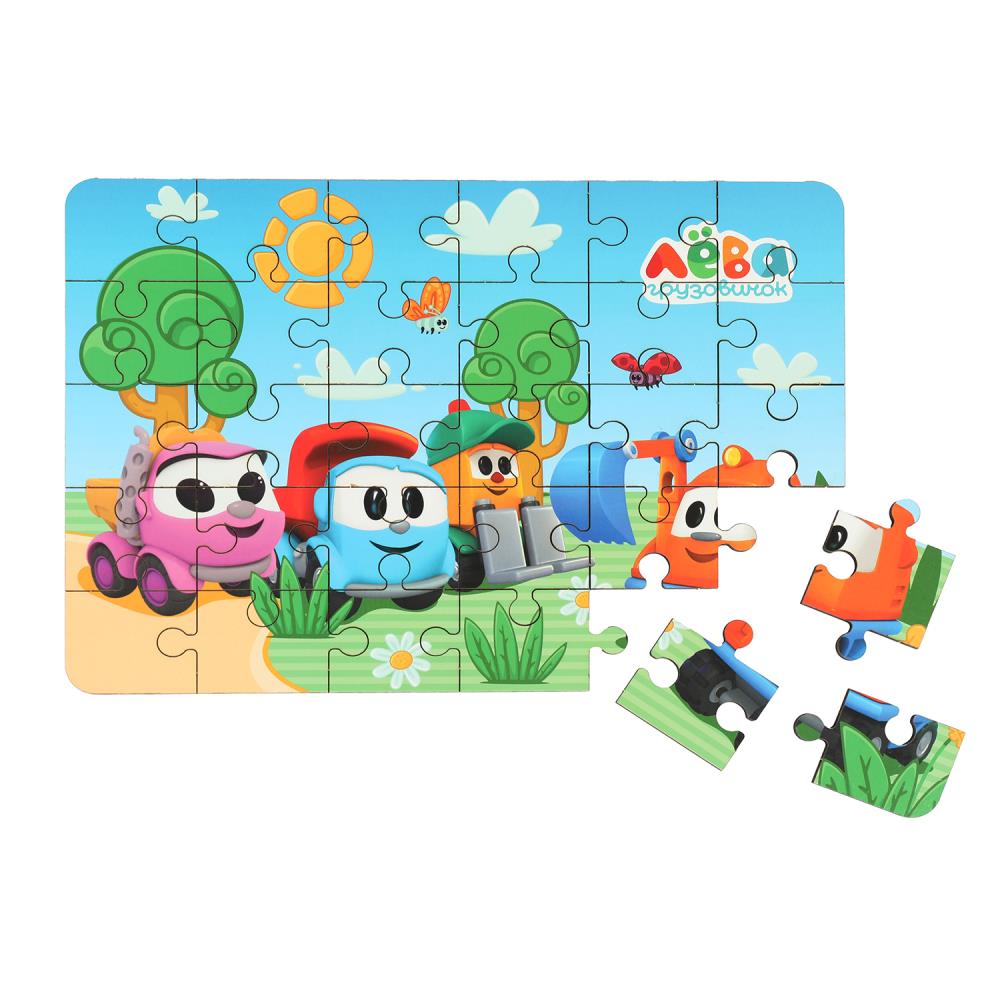 Игрушка деревянная пазл 28*19.5 см. Грузовичок Лева терм. пакет Буратино в кор.28шт