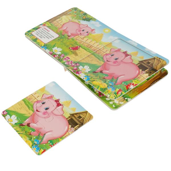 Кто как говорит. В.Степанов. Книга с 5 пазлами. 160х160мм. 10 карт. стр. Умка в кор.28шт