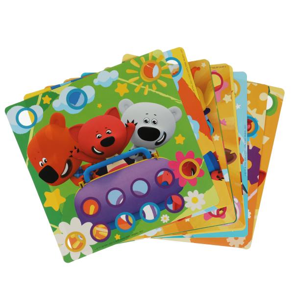 Большая пластиковая мозаика для малышей Ми-ми-мишки 10 карт., 46 фишек ИГРАЕМ ВМЕСТЕ в кор.2*18шт