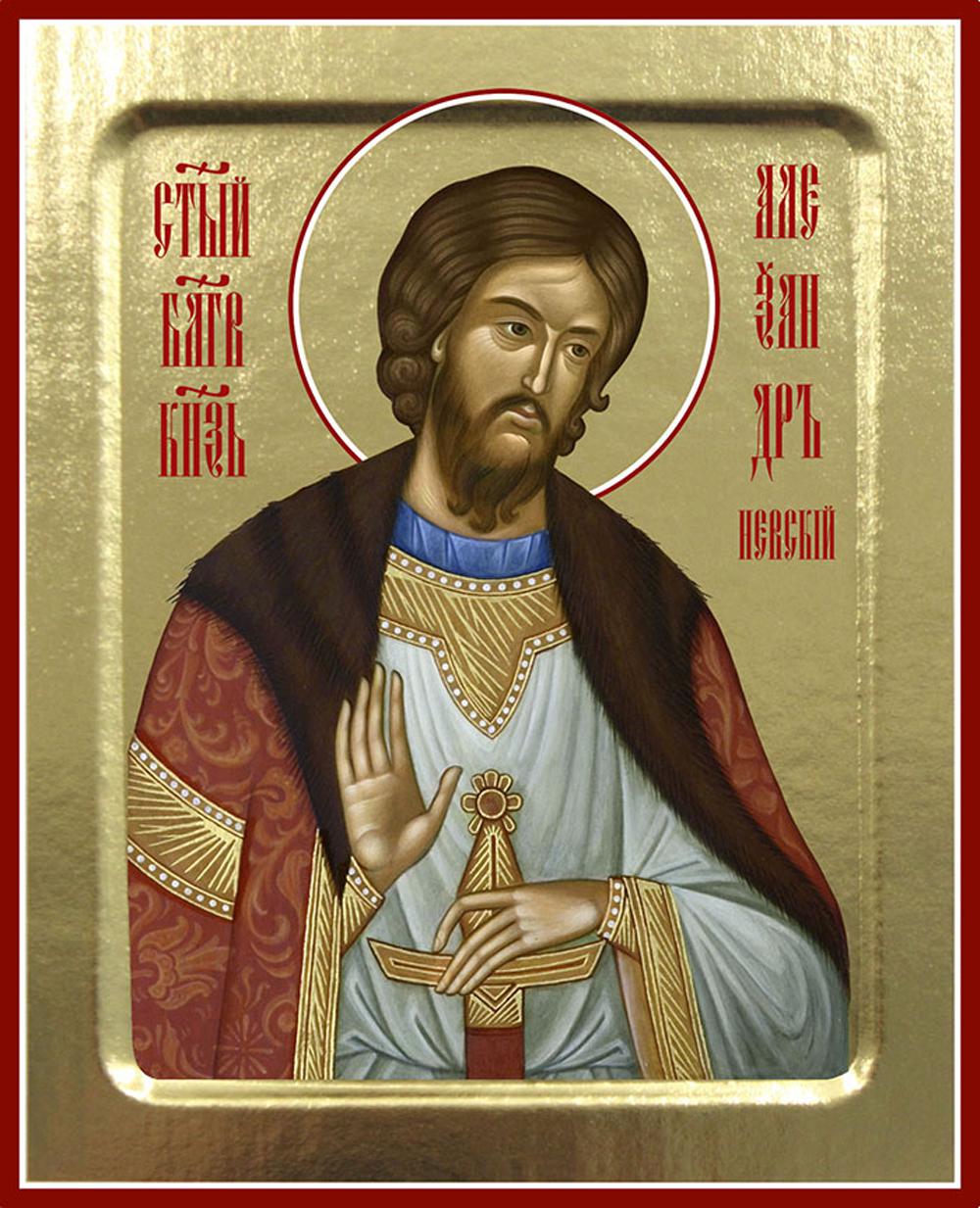 Икона Александра Невского, благоверного князя (на дереве): 125 х 160