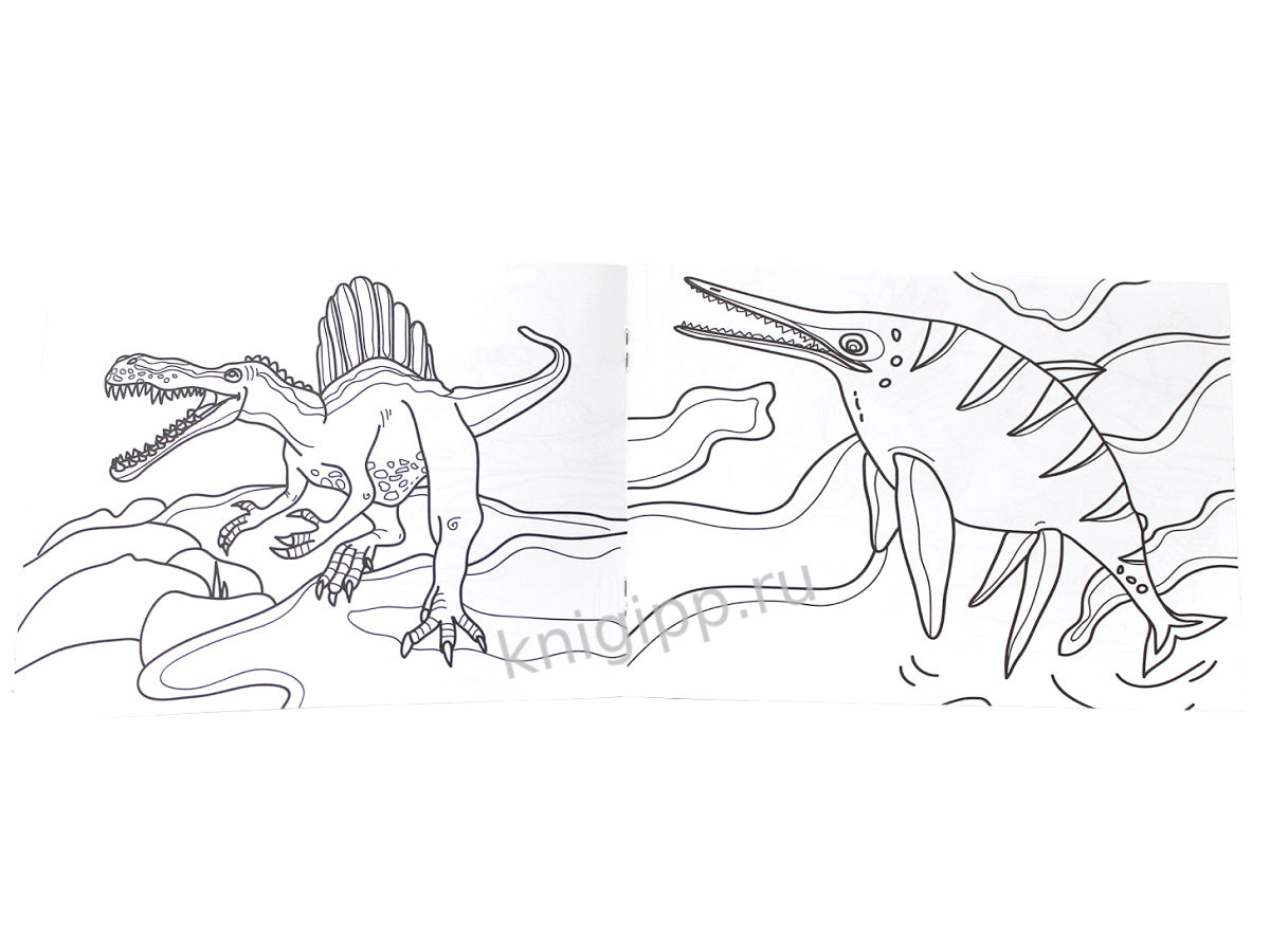 РАСКРАСКИ А5 эконом. альбомные. ДИНОЗАВРЫ (новая)