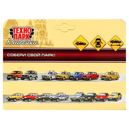 Машина металл ВАЗ-2104 ЖИГУЛИ 12 см, двери, багажник, инерц, серебристая, кор. Технопарк в кор.2*36шт