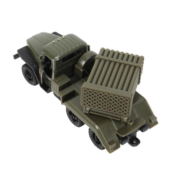 Машина металл АРМИЯ РОССИИ УРАЛ с ракетами 12 см, двери, инерция Технопарк в кор.2*24шт