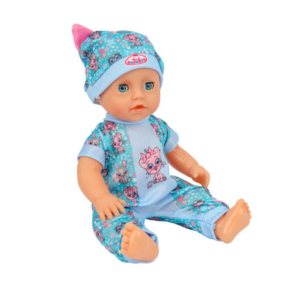 Пупс озвучивает 25см, пьет, пишет, закр. глазки, 4акс, 50 звуков КАРАПУЗ в кор.24шт