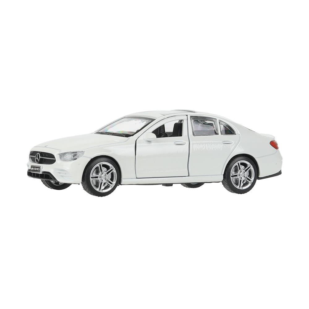 Машина металл MERCEDES-BENZ e-class amg 12см, дв,баг,ин,белый, кор. Технопарк в кор.2*36шт