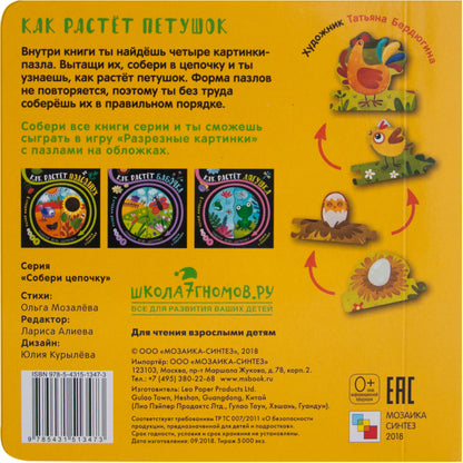 Собери цепочку. Как растет подсолнух