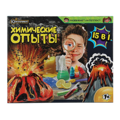Набор опыта химии, 15-в-1 IQ Эксперимент в кор.8шт