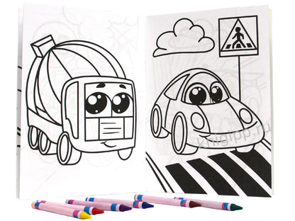 РАСКРАСКА С МЕЛКАМИ. МАШИНКИ