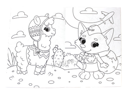 МОЯ РАСКРАСКА А4 чёрная. МАЛЫШИ-ЗВЕРЯТА