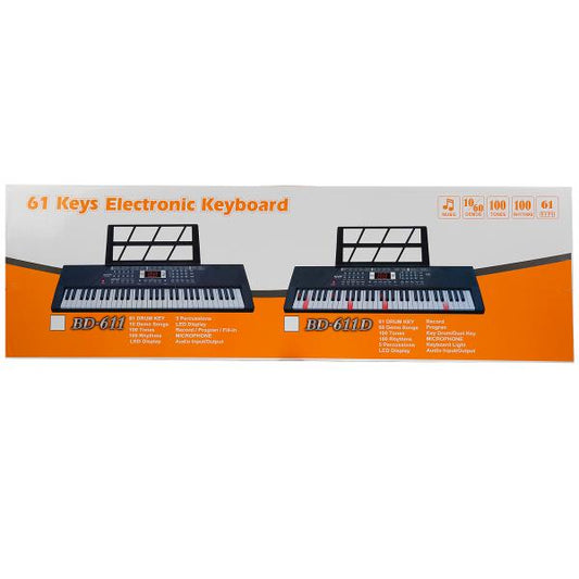 Электроорган (220v/ на бат.) + микрофон, usb провод BD-611 в кор. в кор.10шт