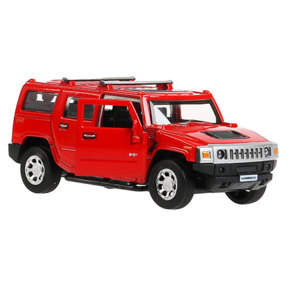 HUM2-12-RD 299812 Машина металл HUMMER "hummer h2", дл12см,откр дв,багаж,инерц,красный,в кор Техно