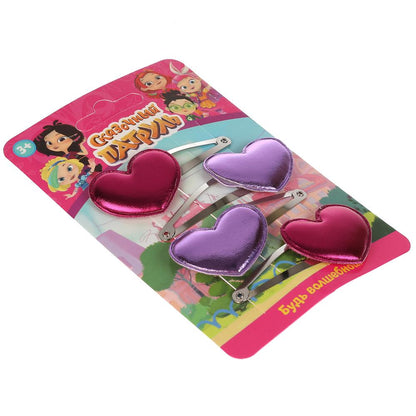 Accessoires pour enfants de la société СКАЗОЧНЫЙ ПАТРУЛЬ заколки сердце, 4 шт МИЛАЯ ЛЕДИ уп-10шт в кор.100уп