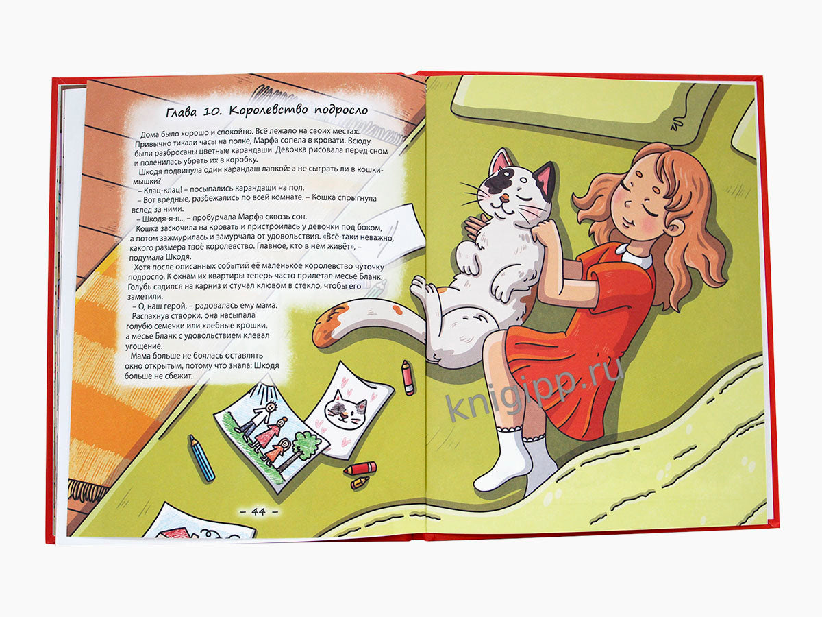 КОШКА ШКОДЯ И ЕЁ МАЛЕНЬКОЕ КОРОЛЕВСТВО мат.ламин, выб лак, офсет 203х240