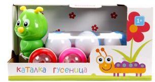 Каталка на веревочке Гусеница с шариками 25,5х10х13 см.