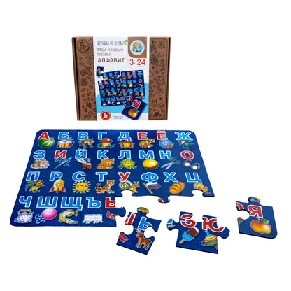 Пазлы из дерева. Мои первые пазлы "Алфавит" 24 эл