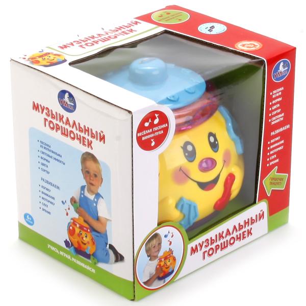 ИГРУШКА ОБУЧАЮЩАЯ "УМКА" "МУЗЫКАЛЬНЫЙ ГОРШОЧЕК" СВЕТ+ЗВУК 2056C В РУСС. КОР. 17*15*15СМ в кор.2*24шт