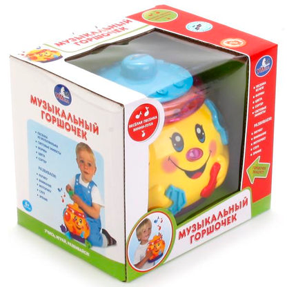 ИГРУШКА ОБУЧАЮЩАЯ "УМКА" "МУЗЫКАЛЬНЫЙ ГОРШОЧЕК" СВЕТ+ЗВУК 2056C В РУСС. КОР. 17*15*15СМ в кор.2*24шт