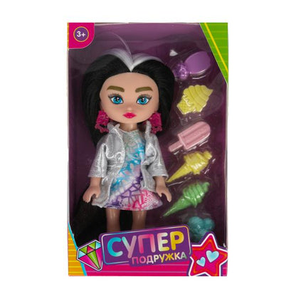 Кукла супер подружка 15 см, аксессуары КАРАПУЗ в кор.2*84шт
