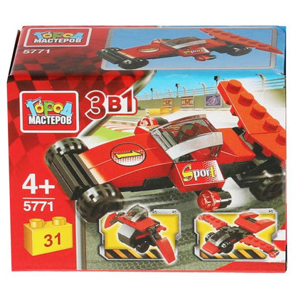 Конструктор гоночный БОЛИД 3в1, 31 дет. Город мастеров в кор.240шт