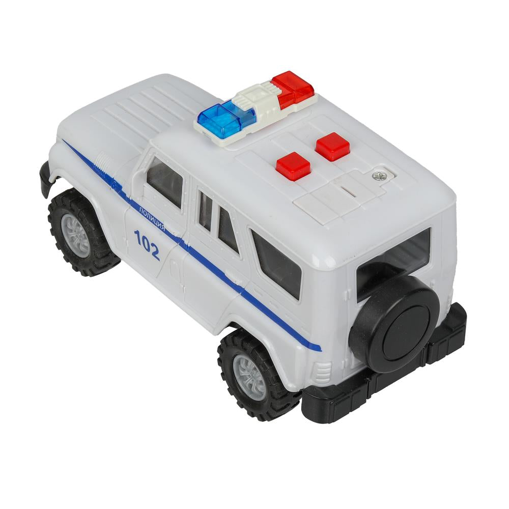 Машина пластик свет-звук ПОЛИЦИЯ 16 см, инерц., кор. Технопарк в кор.2*48шт