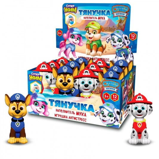 Игрушка - антистресс, тянучка с мукой, супер щенки МИКС, дисплей Супер Жим уп-12шт в кор.12уп