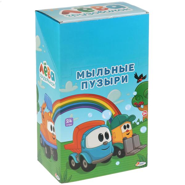 Грузовичок Лева <br> мыл.пузыри "Играем вместе" 120мл, в ассорт. в колбе 37см в дисплее уп-24шт в кор3уп