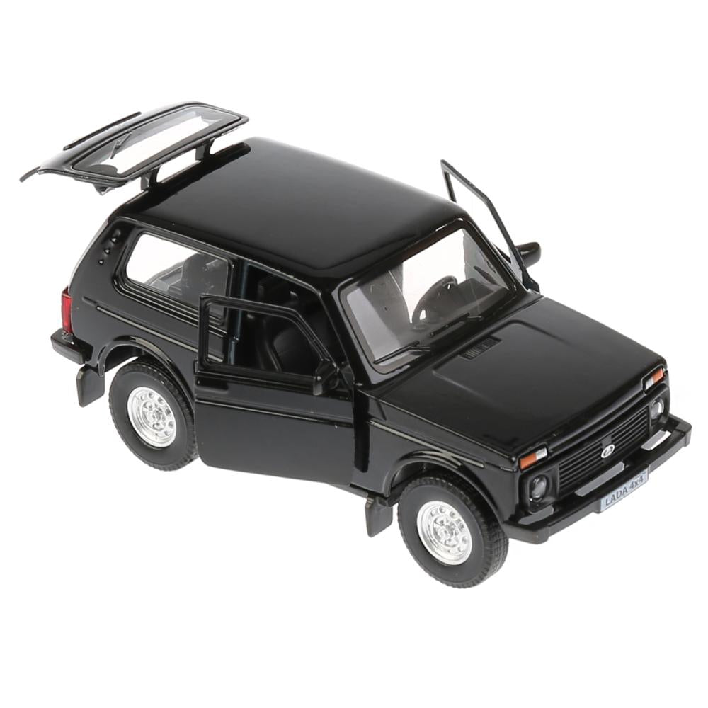ТМ Технопарк. Machine métallique "LADA 4x4" 12 cm, ouverte. двери, инерц., ЧЕРНЫЙ. dans le cor. dans le cor.2*36шт
