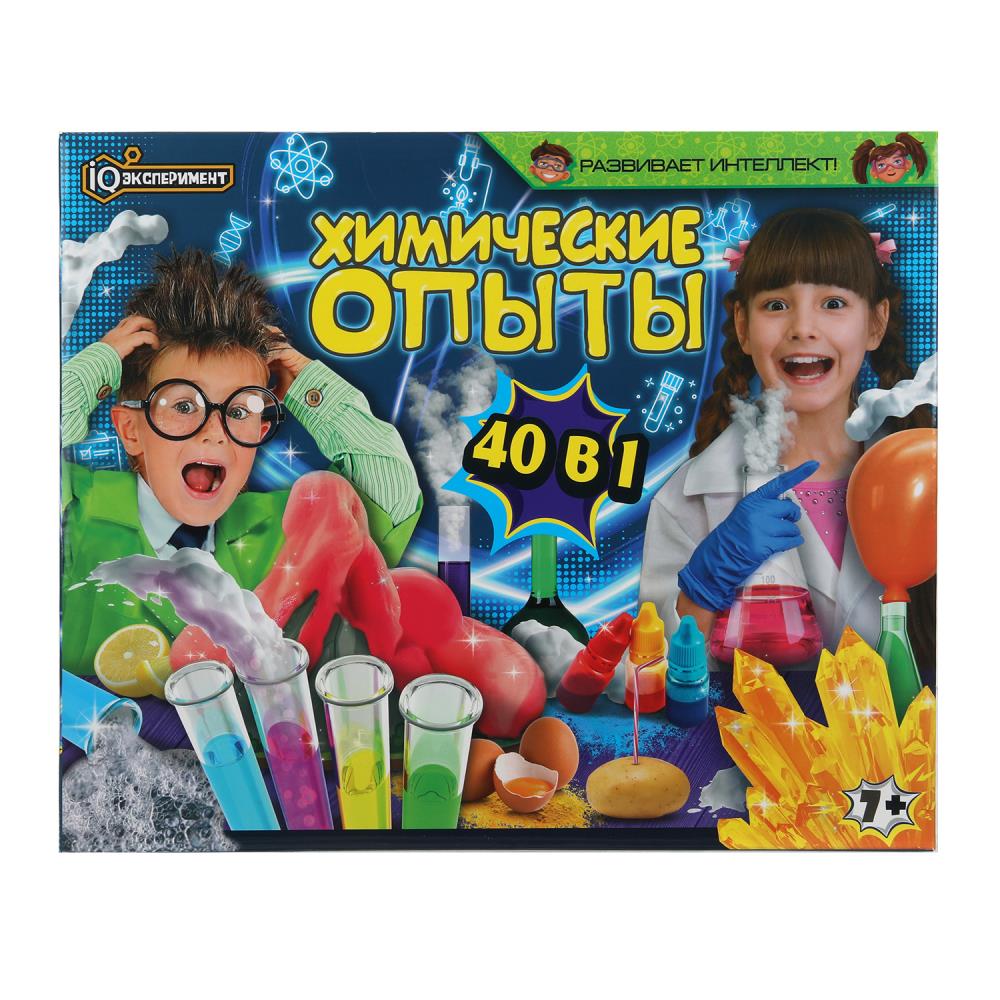 Набор опытов химия, 40-в-1 IQ Experiment в кор.8шт