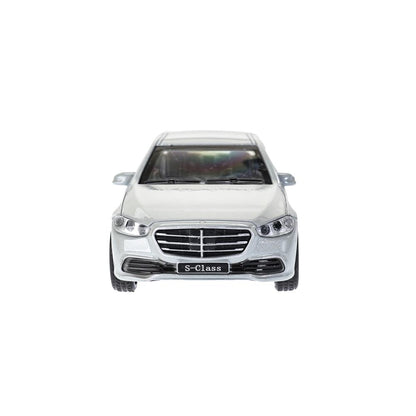 Машина металл MERCEDES-BENZ s-class v223 12см,дв,багаж,инер,серебристый,кор. Технопарк в кор.2*36шт