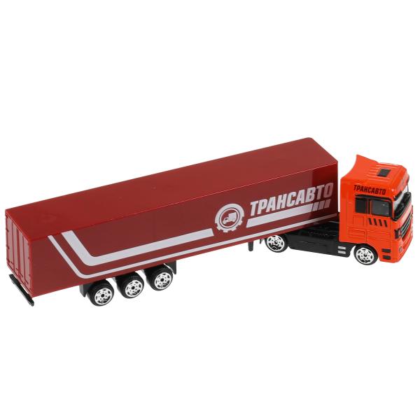 Машина металл ТЯГАЧ С ПРИЦЕПОМ 19,5 см, подвиж. дет., кор. Технопарк в кор.2*84шт