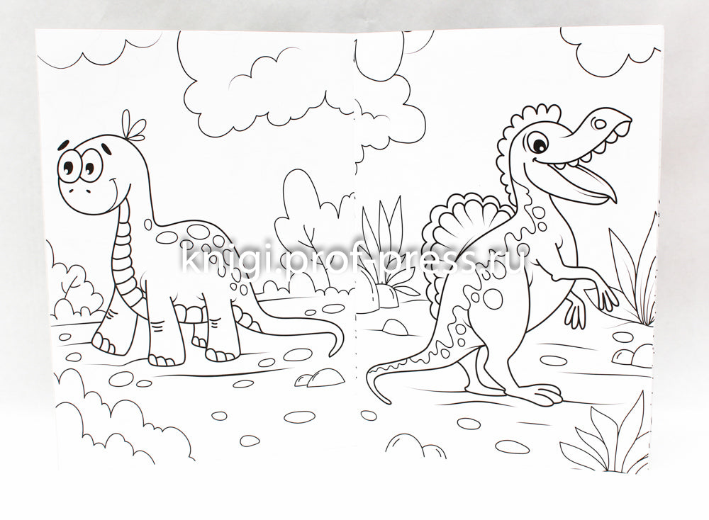 МОЯ РАСКРАСКА А4 чёрная. ДИНОЗАВРИКИ