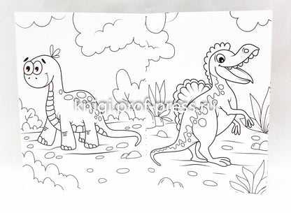 МОЯ РАСКРАСКА А4 чёрная. ДИНОЗАВРИКИ