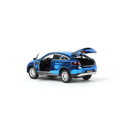 Машина металл MERCEDES-BENZ GLE COUPE длинна 12 см, двери,синий ХРОМ, кор. Технопарк в кор.2*36шт