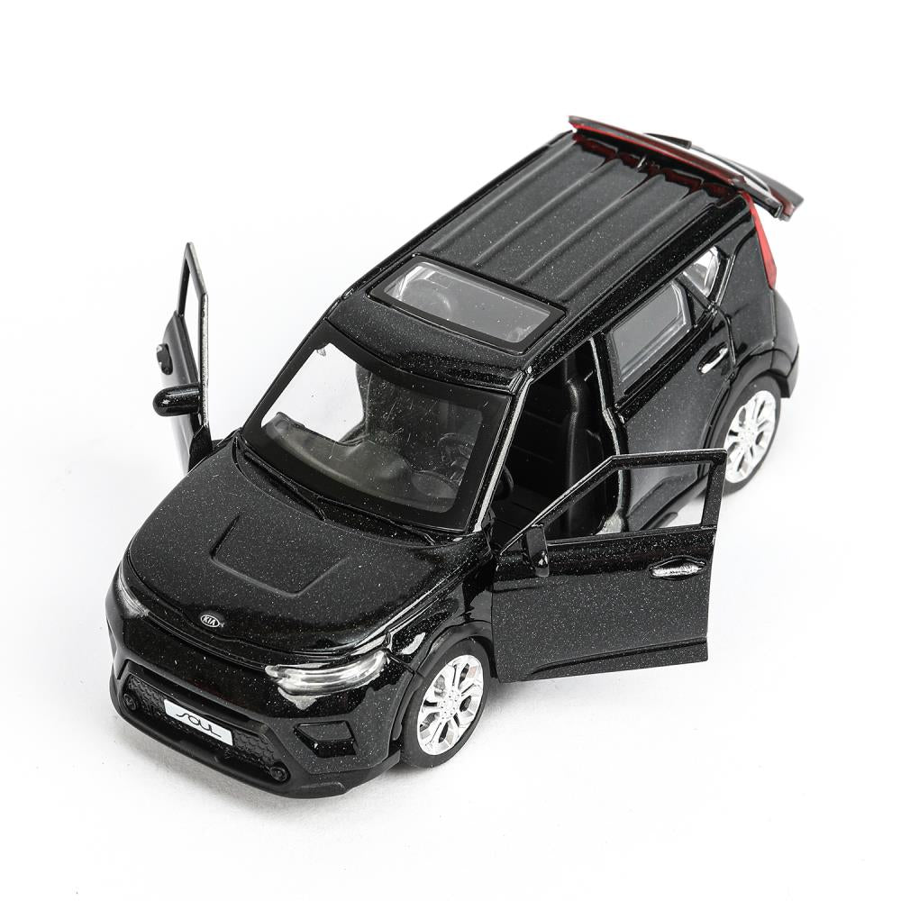 Машина металл KIA soul длина 12 см, double, багаж., инерц, черный, кор. Parc technologique dans le cor.2*36шт