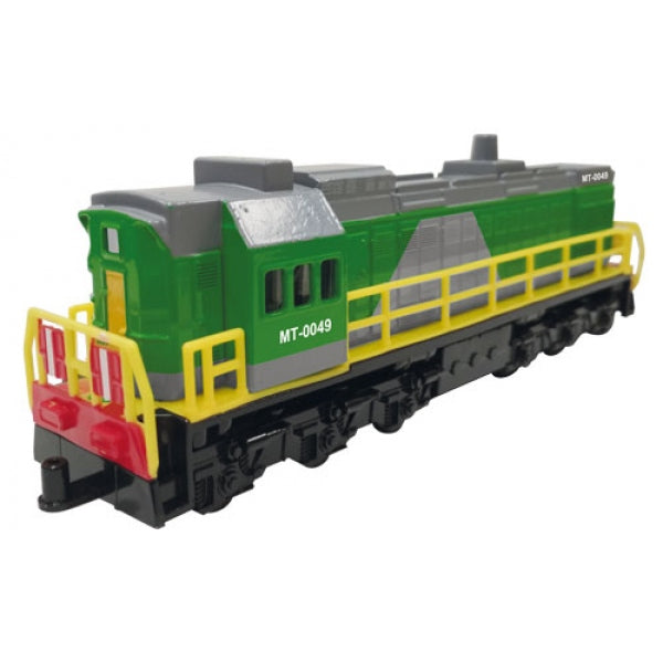 4630115529163 Модель металл свет-звук ЛОКОМОТИВ 19 см, двери, инерц, зеленый, кор. Технопарк в кор.2*2